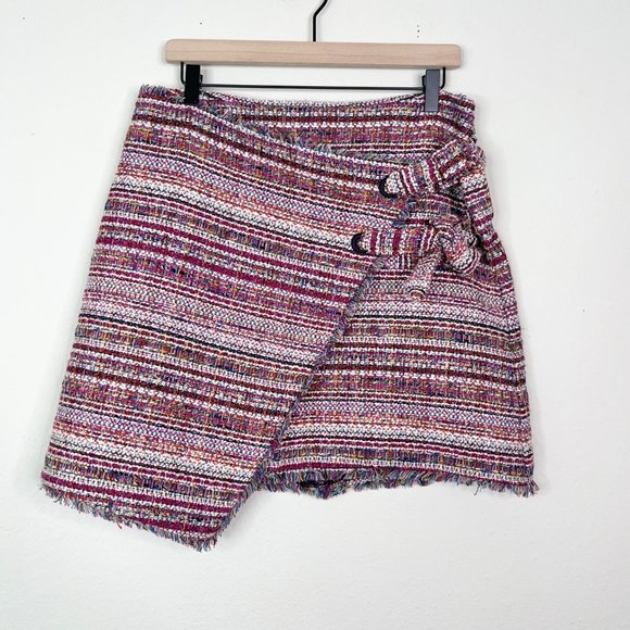 Halogen Women’s Mini Multicolor Tweed Side Tie Skirt Size 10 Pink - Picture 2 of 9